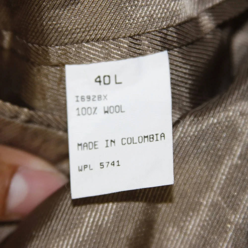 Oscar de la Renta Men's 40L 100% Wool Houndstooth Blazer Jacket Made in Colombia